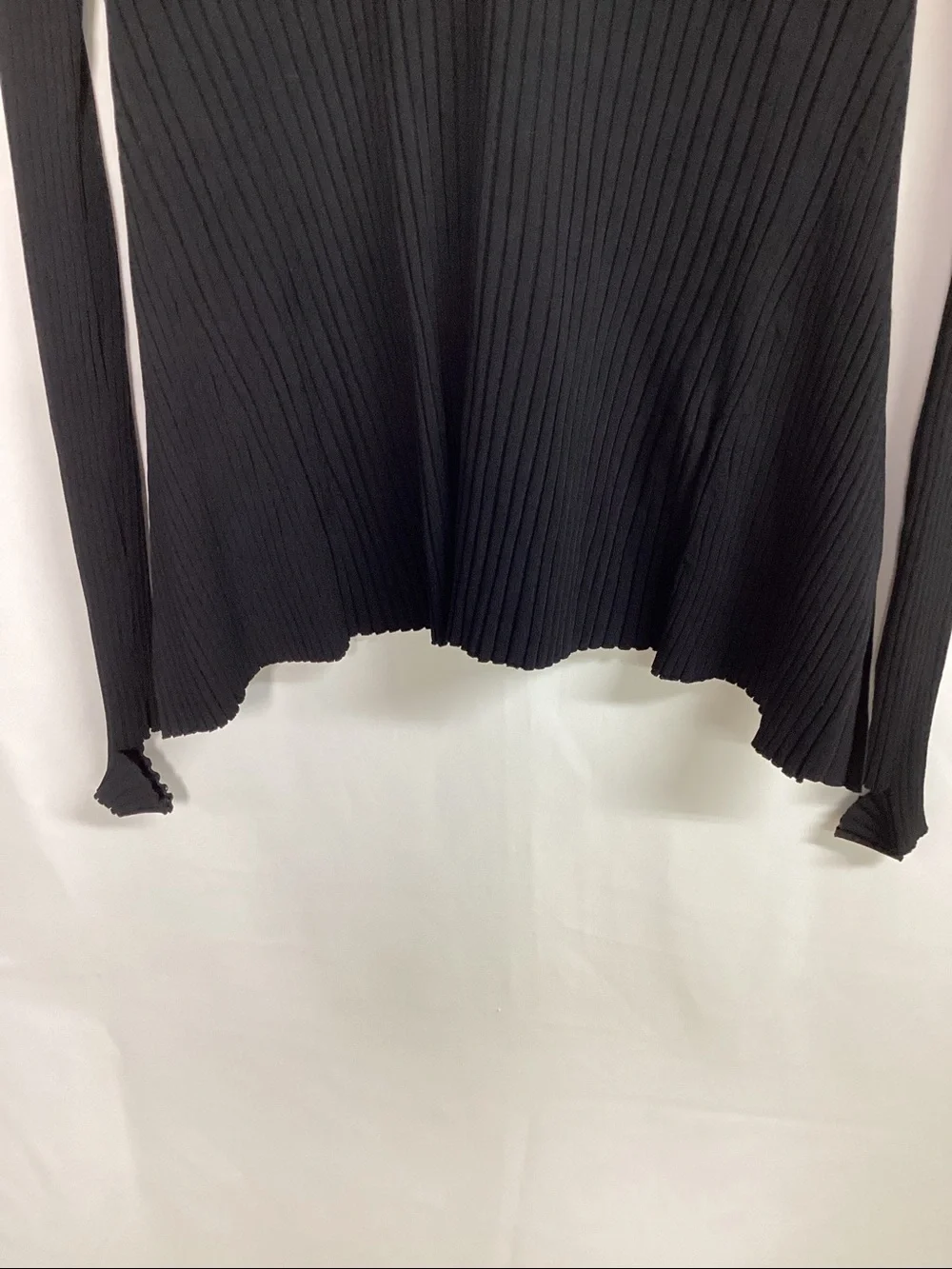 HELMUT LANG Ribbed Tie Back Sweater Black Size Small
